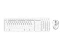 Trust Zestaw klawiatura mysz Ody II bezprzewodowa biała cicha komfortowa