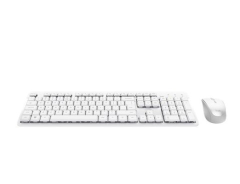 Trust Zestaw klawiatura mysz Ody II bezprzewodowa biała cicha komfortowa