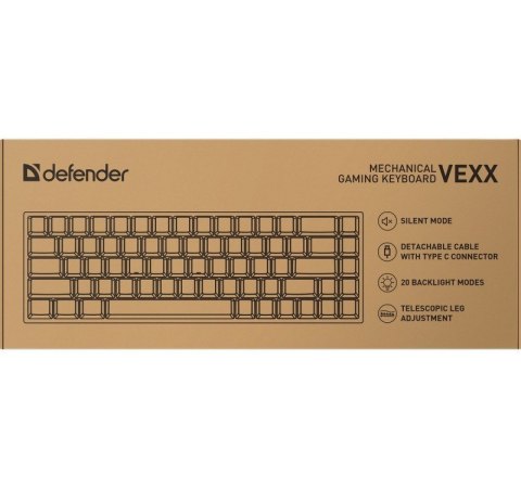 Klawiatura mechaniczna Defender VEXX GK-084 podświetlenie RGB kompaktowa