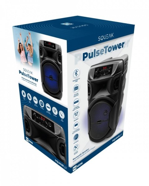Głośnik SQUEAK PulseTower 1000W Bluetooth 5.3 z funkcją Karaoke