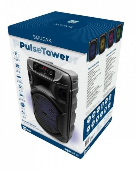 Głośnik SQUEAK PulseTower 1000W Bluetooth 5.3 z funkcją Karaoke