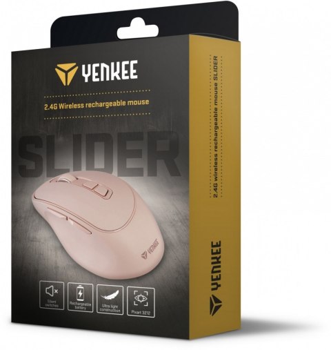 Mysz YENKEE SLIDER bezprzewodowa 2,4GHz akumulator 2400DPI ergonomiczna