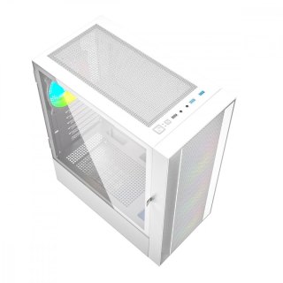 Obudowa Gembird Midi Tower Fornax 4000 ARGB biała gamingowa z panelem szklanym