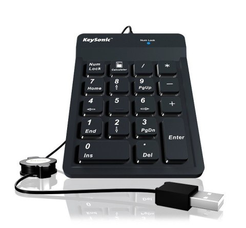 Klawiatura KEYSONIC ACK-118BK2 odporna na kurz IP64 numeryczna z USB