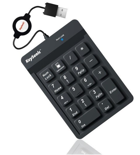 Klawiatura KEYSONIC ACK-118BK2 odporna na kurz IP64 numeryczna z USB