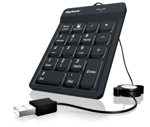 Klawiatura KEYSONIC ACK-118BK2 odporna na kurz IP64 numeryczna z USB