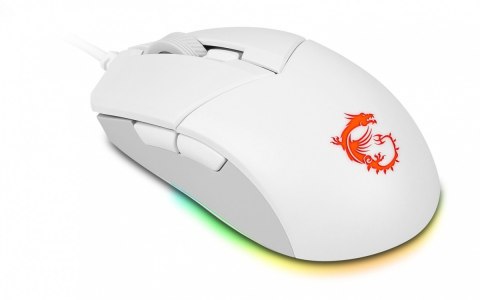 Myszka MSI Clutch GM11 przewodowa biała z RGB dla graczy