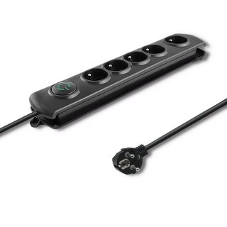 Listwa antyprzepięciowa Qoltec 5 gniazd 3m czarna z włącznikiem Quick Switch