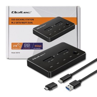 Qoltec Stacja dokująca 2x SSD M.2 SATA USB typ C wydajna