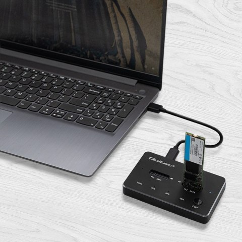 Qoltec Stacja dokująca 2x SSD M.2 SATA USB typ C wydajna
