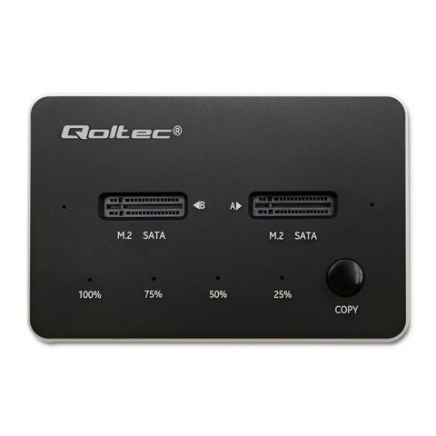 Qoltec Stacja dokująca 2x SSD M.2 SATA USB typ C wydajna