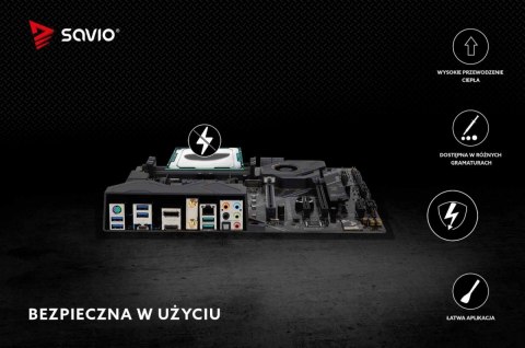 Pasta termoprzewodząca Savio Glacier TG-02 8.5 W/mK 2g łatwa w aplikacji