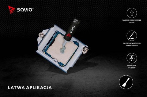 Pasta termoprzewodząca Savio Glacier TG-02 8.5 W/mK 2g łatwa w aplikacji