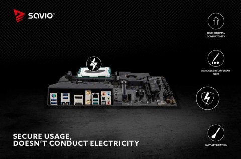 Pasta termoprzewodząca Savio Glacier TG-02 8.5 W/mK 2g łatwa w aplikacji