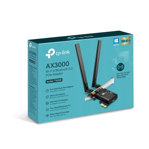 TP-LINK Archer TX55E Karta sieciowa WiFi 6 PCI-E AX3000 do gier