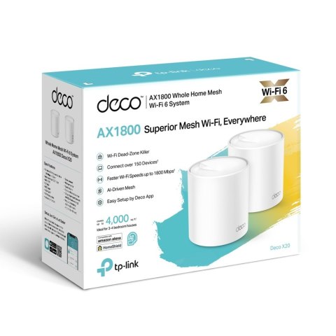 TP-LINK Deco X20 AX1800 Wi-Fi 6 szybki system mesh z zabezpieczeniami