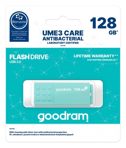 Pendrive GOODRAM UME3 Care 128GB USB 3.0 antybakteryjny miętowy