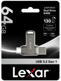 Pendrive Lexar Dual Drive D400 64GB USB-C 130MB/s z szyfrowaniem