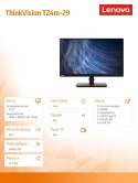 Monitor Lenovo ThinkVision T24m-29 23.8 FHD matowy IPS z Pivot