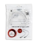 Kabel USB 3.0 Gembird C AM/CM 1m biały szybki do SSD