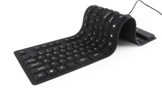Klawiatura silikonowa Gembird KB-109F-B wodoodporna USB elastyczna czarna