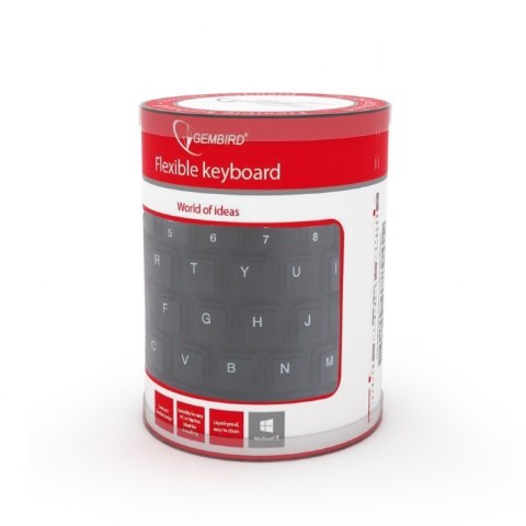Klawiatura silikonowa Gembird KB-109F-B wodoodporna USB elastyczna czarna
