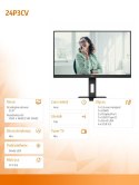 Monitor AOC 24P3CV 23.8 cali IPS FHD z USB-C HDMI DP Pivot