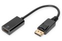Digitus Kabel adapter DisplayPort HDMI 4K 60Hz aktywny 0,2m czarny