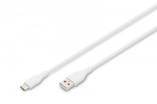 Digitus Kabel zasilający silikonowy USB-A do USB-C 60W 0,5m biały