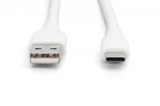 Digitus Kabel zasilający silikonowy USB-A do USB-C 60W 0,5m biały
