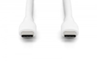 Digitus Kabel zasilający USB-C 1m 60W biały silikonowy