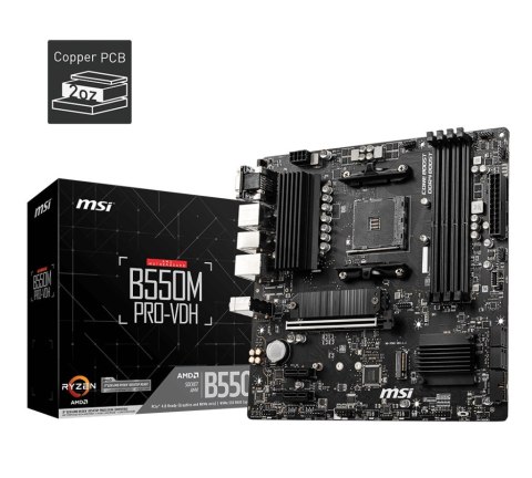 Płyta główna MSI B550M PRO-VDH AM4 4DDR4 HDMI DP VGA mATX wydajna
