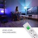 Listwa zasilająca Qoltec 5 gniazd 1.8m biało-szara z włącznikiem Quick Switch