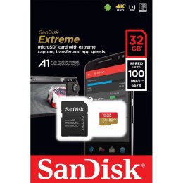 SanDisk Extreme microSDHC 32GB 100 60 MB/s A1 V30 U3 szybka karta pamięci