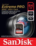 Karta pamięci SanDisk Extreme Pro SDXC 64GB 200 MB/s V30 UHS-I U3 do 4K UHD