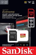 Karta pamięci SanDisk Extreme microSDXC 256GB 190MB/s 4K UHD A2 U3