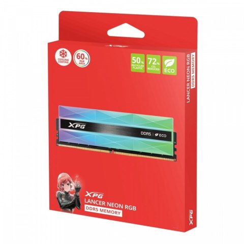 Pamięć Adata XPG Lancer NEON DDR5 6400 32GB 2x16 CL32 RGB ekologiczna