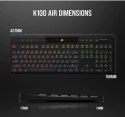 Klawiatura Corsair K100 RGB Air Wireless Ultra Thin Cherry MX bezprzewodowa