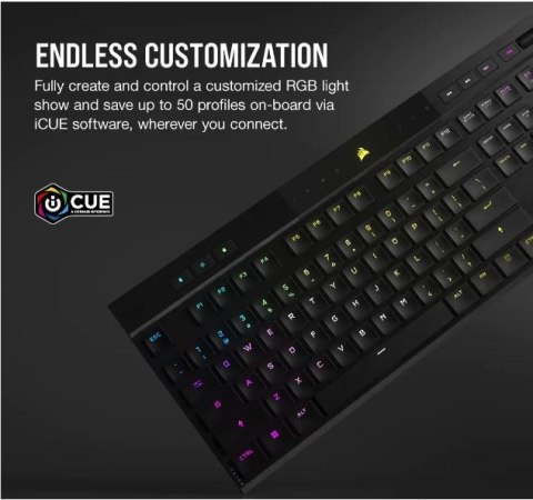Klawiatura Corsair K100 RGB Air Wireless Ultra Thin Cherry MX bezprzewodowa