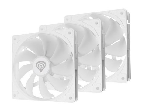 Wentylator Natec Genesis OXAL 120 ARGB biały zestaw 3 sztuki