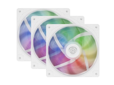Wentylator Natec Genesis OXAL 120 ARGB biały zestaw 3 sztuki
