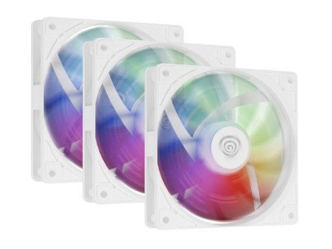 Wentylator Natec Genesis OXAL 120 ARGB biały zestaw 3 sztuki