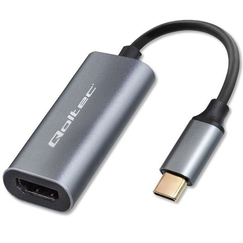 Adapter Qoltec aluminiowy USB-C na HDMI 4K 60Hz do laptopa i smartfona
