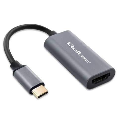 Adapter Qoltec aluminiowy USB-C na HDMI 4K 60Hz do laptopa i smartfona