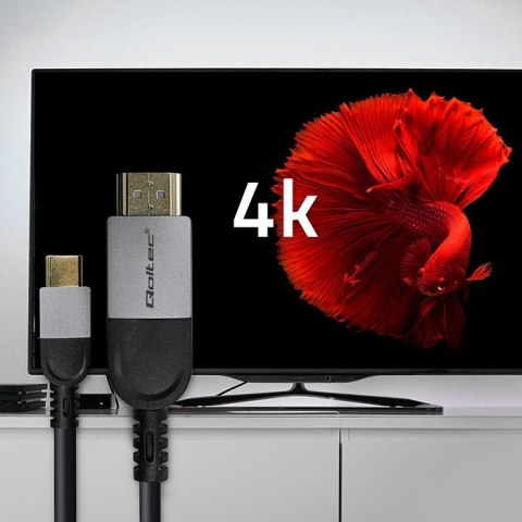 Qoltec Kabel Adapter USB-C na HDMI 4K 2m 60Hz wysoka jakość obrazu