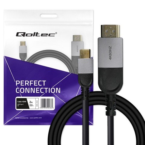 Qoltec Kabel Adapter USB-C na HDMI 4K 2m 60Hz wysoka jakość obrazu