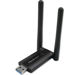 Adapter USB Qoltec DUAL Wi-Fi 1200Mbps szybki 2 x 2dBi AC