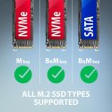 Adapter AXAGON ADM2-AM USB3.2 Gen 2 M.2 NVMe SATA 10Gbps z kablem 10cm