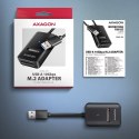 Adapter AXAGON ADM2-AM USB3.2 Gen 2 M.2 NVMe SATA 10Gbps z kablem 10cm