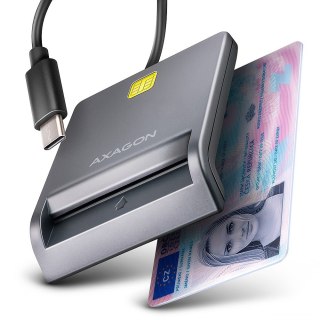 Czytnik kart identyfikacyjnych AXAGON CRE-SM3TC USB-C kompaktowy z kablem 1.2m
